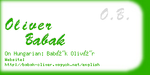 oliver babak business card